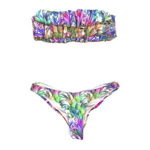 NEW PQ Swim Lanai Sequin Underwire Bikini Top Ruched Bottom Set Resort Boho